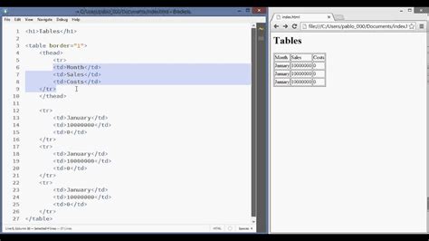 How To Use Html Tables Html Tables Tutorial Youtube