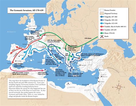 Movement Of The Germanic Tribes Roman Empire Map Roman Empire History