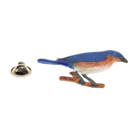 Bluebird Pin Hand Painted Lapel Pin Sarahs Treats Ilovejewelry