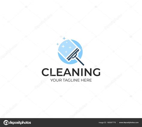 Window Squeegee Logo Template Window Wiper Vector Design Cleaning