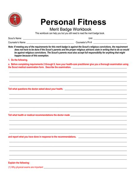 42 Personal Fitness Merit Badge Worksheet Answers Worksheet For Fun