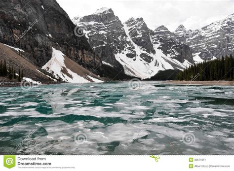 Moraine Lake In Spring Rocky Mountains Canada Stock Image Image Of