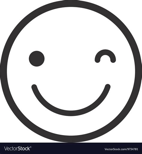 Happy Face Emoticon Isolated Icon Design Vector Image