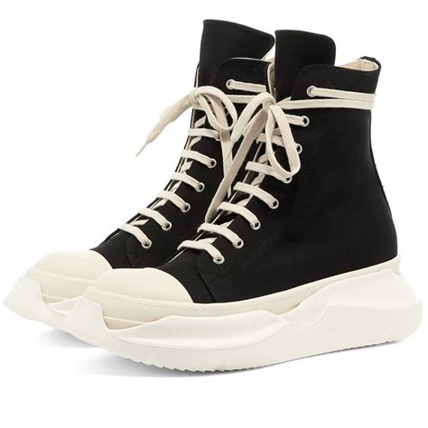 Rick Owens Drkshdw Abstract Hi Twill Sneaker Black And Milk End