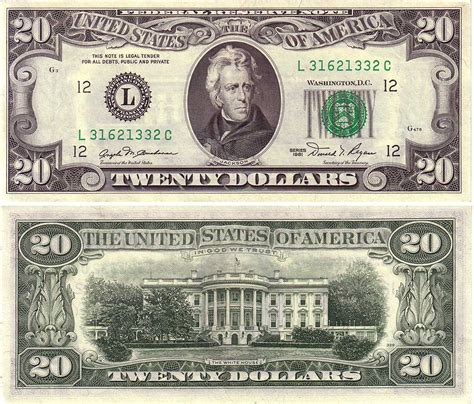 Printable 20 Dollar Bill Front And Back Actual Size Printable Word
