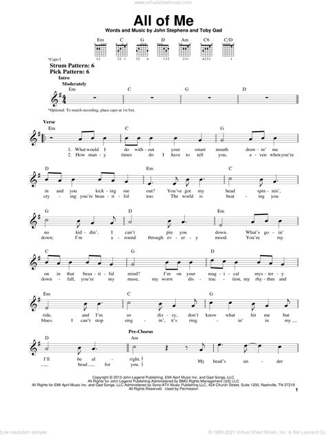 In their most basic form, notes are the pitch of a sound. Legend - All Of Me sheet music (easy) for guitar solo (chords)