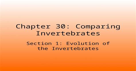 Ppt Chapter 30 Comparing Invertebrates Section 1 Evolution Of The