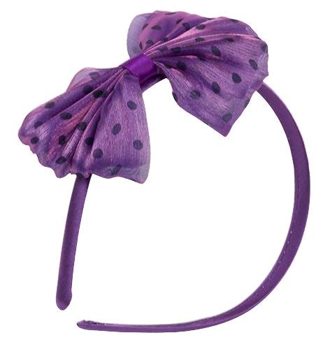 Purple Polka Dot Headband With Bow