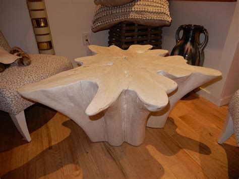 This glass topped table is made from an actual lobster trap! An exceptional Live Edge / Free Edge Bleached Teak Wood Root Coffee Table For Sale at 1stdibs