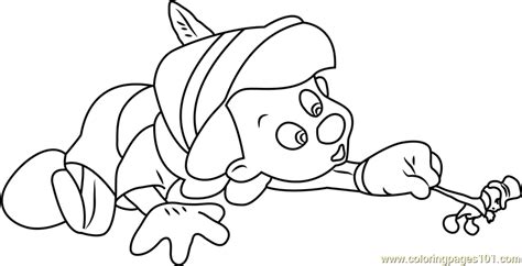 Sad Jiminy Cricket Coloring Page For Kids Free Pinocchio Printable