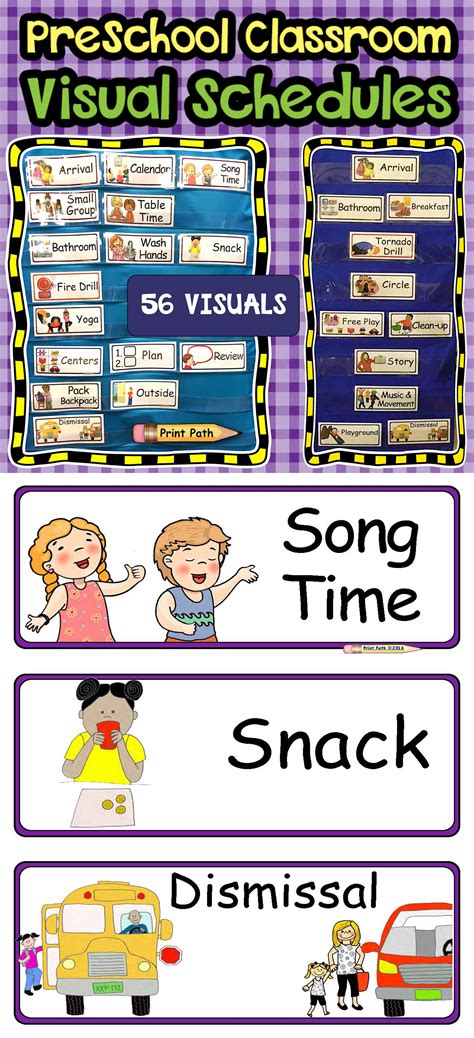 Preschool daily schedule for preschoolers and toddlers in the pre k classroom to organize a daily routine structure for children. Visual Schedule & Center Labels ~EDITABLE~ PreK Classroom | Preschool schedule, Visual schedule ...