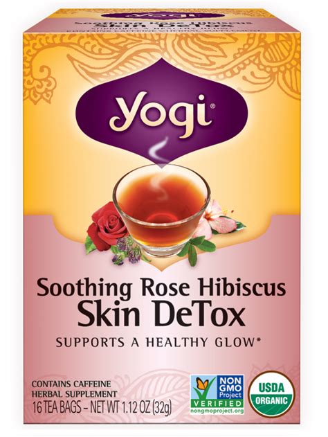 Yogi Soothing Rose Hibiscus Skin Detox Tea 16 Tea Bags Beautyspot