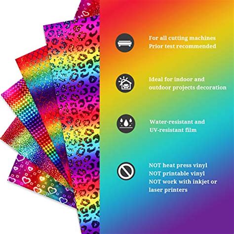 Teckwrap Glossy Holographic Rainbow Chrome Vinyl Sheets For Diy Craft