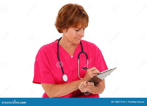 Nurse Writing On Clipboard Picture Image 15821119