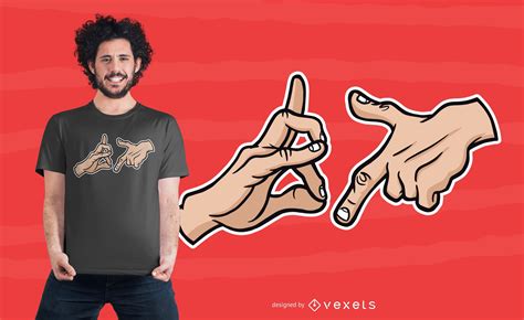 Gang Sign Cartoon T-shirt Design Vector Download