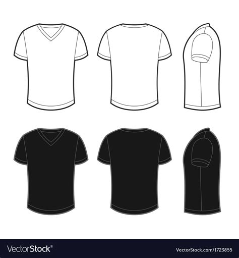 Front Back And Side Views Of Blank T Shirt Vector Image