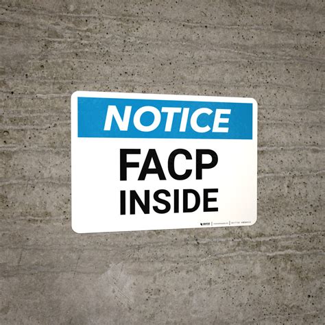 Notice Facp Inside Wall Sign