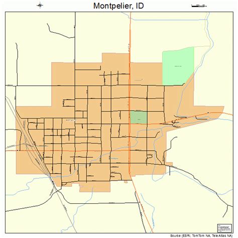 Montpelier Idaho Street Map 1653920