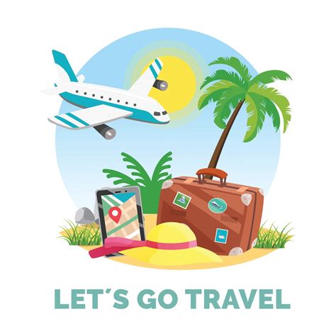 Traveling Vacation Design Illustration With Cartoon Style 2967753
