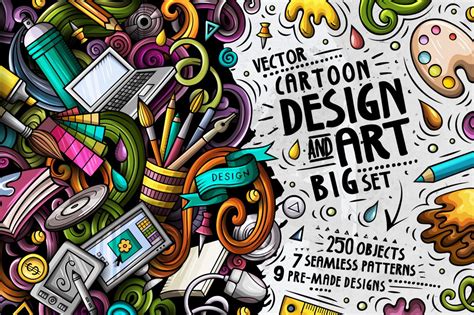 Design And Art Cartoon Doodle Big Pack Decorative Illustrations