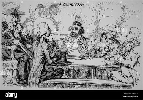 A Smoking Club James Gillray Engraving Print Stock Photo Alamy