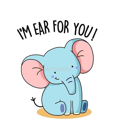 Im Ear For You Animal Pun Sticker By Punnybone Cute Puns Funny