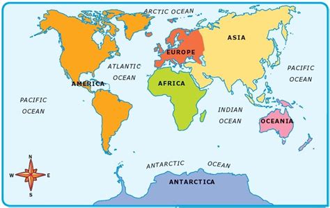 7 Continents Of The World And The 5 Oceans List