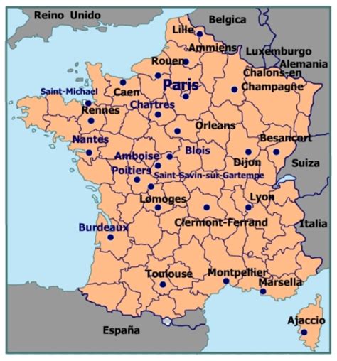Francia Ciudades Mas Importantes Mapa