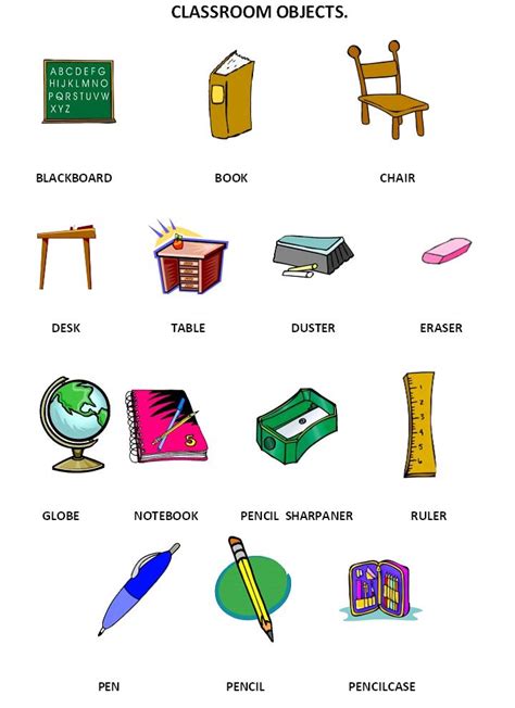 Classroom Objects First Grade