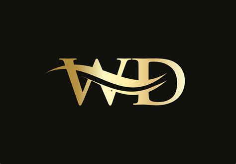 Gold Wd Letter Logo Design Wd Logo Design With Creative And Modern