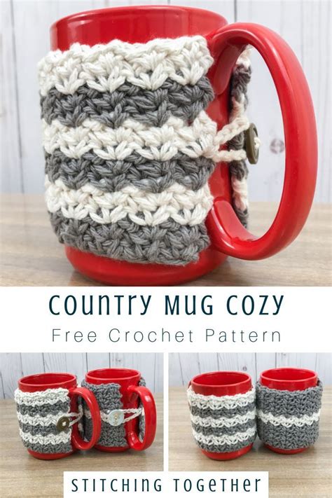 Country Crochet Coffee Cup Cozy | Stitching Together | Cozy crochet