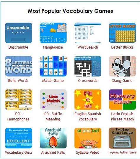 Vocabulary Games English Vocabulary Word Games Vocabulary