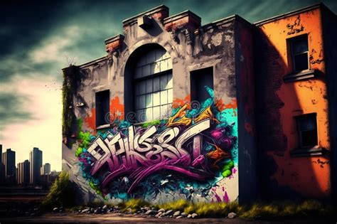 Graffiti On A Wall Digital Illustration Artwork Hand Drawn And Artistic