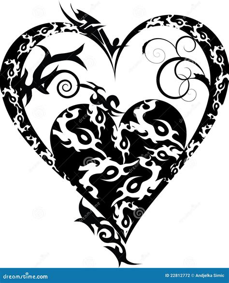 Tribal Tattoo Heart Stock Vector Illustration Of Symbol 22812772