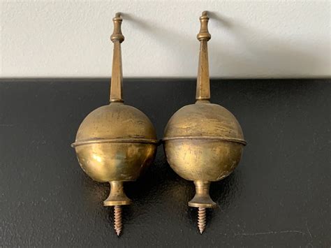 Antique Vintage Pair Of Early Brass Longcase Grandfather Clock Finials Antique Price Guide