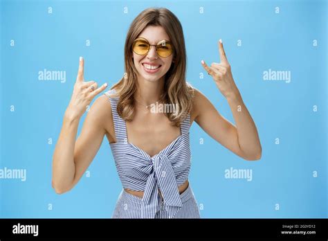 Girl ready to rock-n-roll this party wearing best matching outfit from