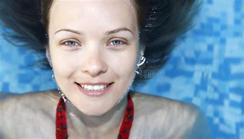 Portrait Of Th Girl In The Swimming Pool Stock Image Image Of
