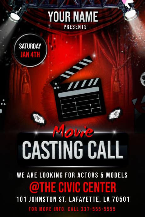 copy of casting call flyer template postermywall