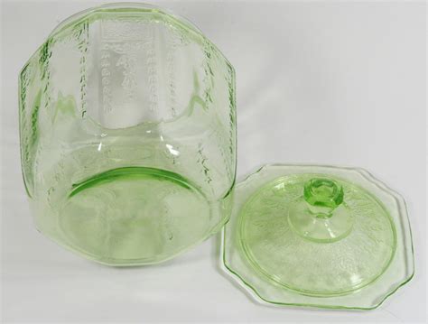 Depression Green Glass Cookie Jar W Lid Princess By Anchor Etsy