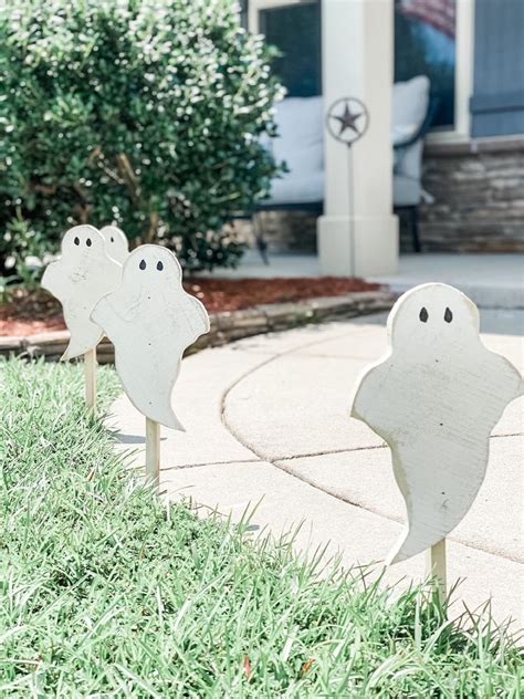 Ghost Yard Stakes Halloween Ghost Wood Ghosts Farmhouse Etsy