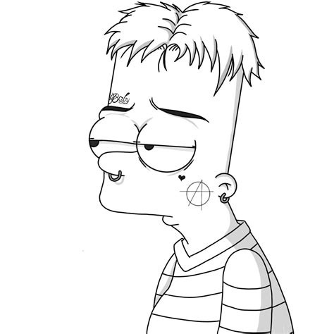 The series is a satirical depiction of american life, epitomized by the simpson family. Bart Simpson - Lil Peep | desenho para pintar | Desenho do ...