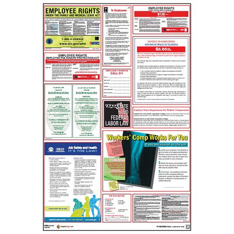 Labor Laws Poster Florida Federal Osha English