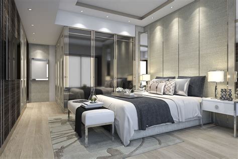 Luxury Modern Bedroom Suite In Hotel With Wardrobe 3d Model Max 3ds Fbx