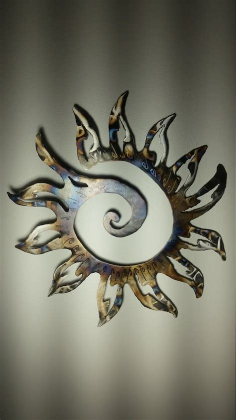 Sun Swirl Sunburst Recycled Metal Wall Art Metal Sculpture