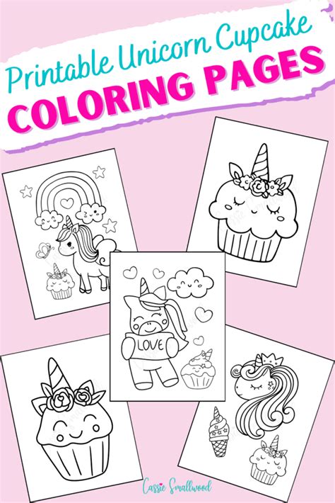 7 Cute Unicorn Cupcake Coloring Pages Cassie Smallwood