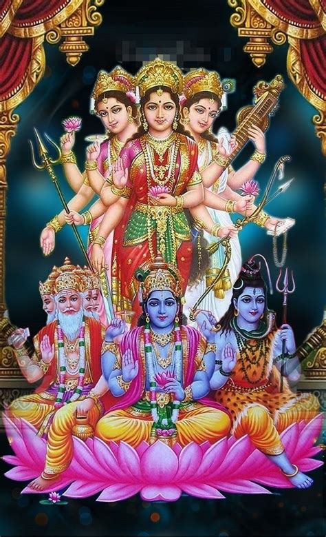 Brahma Vishnu Sadashiva 🌹and Their Spouses ️🥰♡ ॐ 💫z ️nspicec🌶