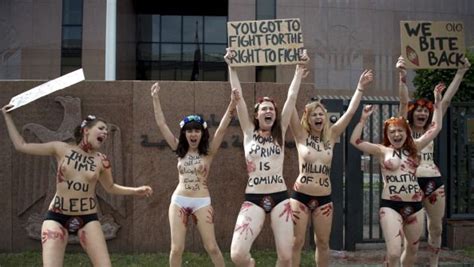 Femen Topless Protests Feminist Group Femen Marie Claire
