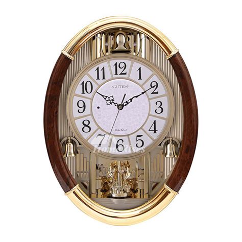 Large Wall Clocks Musical Oval Personalized Gold Luxury Decorative