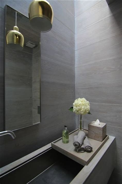 Powder Room Trough Sink Modern Bathroom Rajiv Saini
