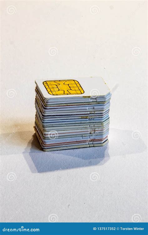 View Of Many Sim Cards Different Formats And Colors Stock Photo Image